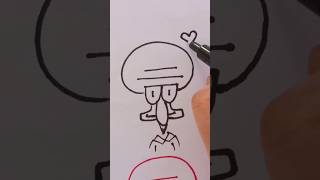 Easy way to draw a squidward tentacles 🐙#drawing #shorts #bannuart