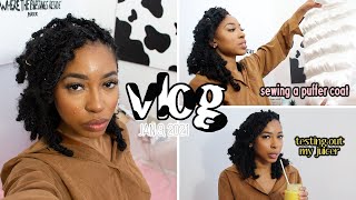 First vlog of 2021: Juicing|Sewing a puffer jacket