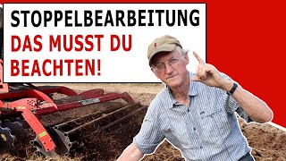 Richtige Stoppelbearbeitung gegen Unkraut auf dem Bio Acker!