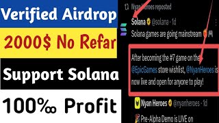 1000$ ইনকাম হবে সবার। Verified Airdrop ♥️ Solona Support project ♥️