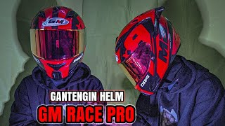 GANTENGIN HELM GM RACE PRO PAKE VISOR IRIDIUM + SPOILER