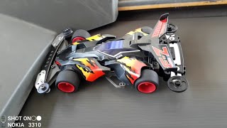 Tamiya Mini 4WD Shadow Breaker Z3 on Treadmill 20km/h