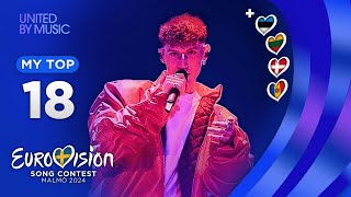 Eurovision 2024: MY TOP 18 (so far) [NEW🇪🇪🇱🇹🇩🇰🇲🇩]