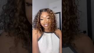 Curly Highlight Wig Install #trending #viral #lacefrontwig #wiginstall #curlyhair #curls #tiktok