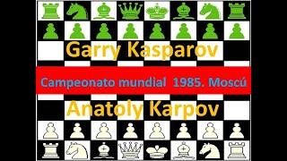 Anatoly Karpov (blancas) vs Garry Kasparov (negras) Campeonato mundial. Moscú, 1985. Round 43