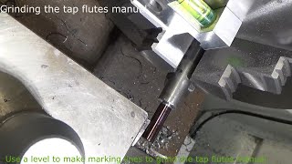 Tap turning:  3/7 Making marking lines for manual grinding the tap flutes