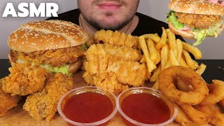 ASMR FAST FOOD EATING *ASMR KFC MUKBANG *FRIED CHICKEN, CHICKEN BURGER, ONION RINGS, FRIES