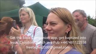 Croydon Church in a Pub alcohol free Garden Party 2024, baptism, music, Christian testimonies