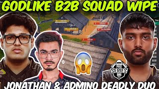 GODLIKE B2B SQUAD WIPE😱 JONATHAN& ADMINO DEADLY DUO🔥#godlike#jonathan #bmps #godl #admino