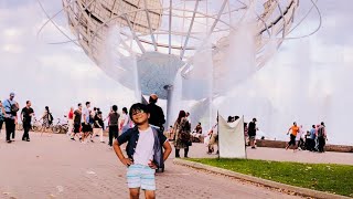 An evening at Flushing meadow Park / kids summer activity