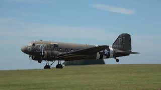 Dakota and Spitfires departing Compton Abbas ( Dorset). 29/06/24