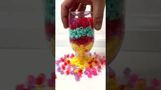 Very Satisfying and Relaxing  Crunchy Colorful Kinetic Sand Cutting vs Beads Part 235 #ASMR #shorts