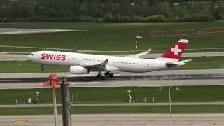 Swiss Airbus A330-313 HB-JHI landing at Zurich Airport