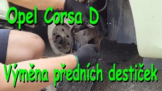 Výměna předních destiček u Opel Corsa D / Fiat Grande Punto, (Replacement of front brake pads).