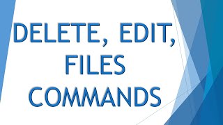 DELETE Command, EDIT Command, FILES Command | BASIC Commands | Matric 10th | Computer | Urdu