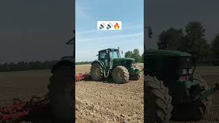 John deere 6820 au travail de sol.