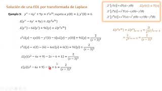 Solución de una EDL por transformada de Laplace, ejemplo 3