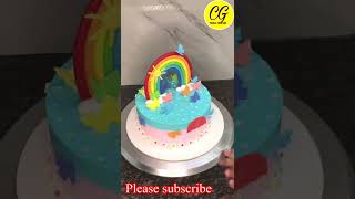 Rainbow cake decorating with butterfly | rainbow cake design | rainbow butterfly cake for girls