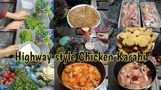 Morning to Lunch routine | Highway style Chicken Karahi | How to store Coriander leaves in fridge