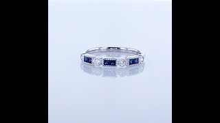 DIAMOND AND SAPPHIRE RING SET IN 18KT WHITE GOLD R-IDJ-00404 IDJ-018859