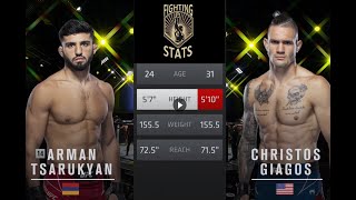 Arman Tsarukyan vs Christos Giagos Full UFC Fight Night Breakdown