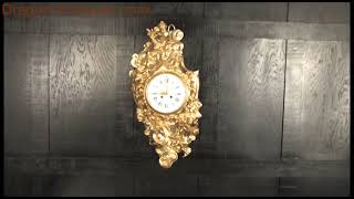 Large Antique French Ormolu Rococo Cartel Wall Clock by Mougin 3656