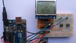 Arduino real time clock with DS3231 and NOKIA 5110 LCD