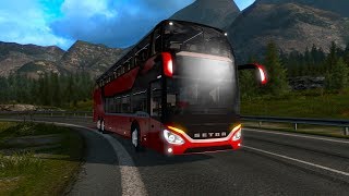 Coach Bus Driving in the Mountains: Setra S 531 DT | ETS2 1.34 Mod