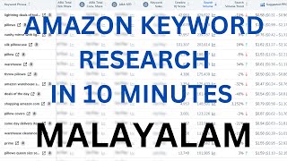 Amazon Keyword Research Malayalam | Helium 10 Keyword Strategy | Campaign Tips!