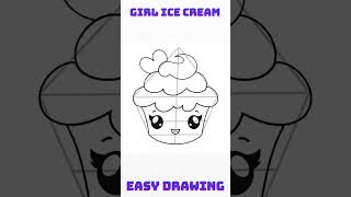 Cute girl ice cream drawing #howtodraweverything #cutedraws #drawingtutorial