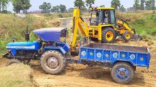 JCB 3dx Backhoe Working with Many Tractors | Mahindra 475 Di Sonalika Di 740 and Sonalika Di 42 Rx