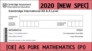 Solved Past Paper | CIE AS Mathematics | Pure 1 | 2020 [NEW SPEC]