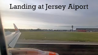 Easyjet landing at Jersey Airport