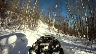 Fat Bike Downhill #4. Rear Tire View. Surly Moonlander. Gopro Hero HD.