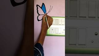 Wall painting ideas 💙 switchboard decor ✨#shorts #trending #butterfly #painting