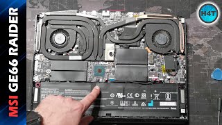 MSI GE66 RAIDER Sostituzione batteria, pad termici e pasta termica