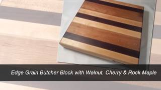 Edge Grain Butcher Block - Walnut, Cherry & Maple by Armani Fine Woodworking