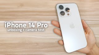 Getting my First iPhone | Aesthetic Unboxing of 14 Pro Silver + Accessories ft. video camera test