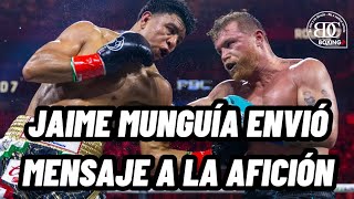 Jaime Munguía habla por primera vez para los fanáticos desde su derrota ante el Canelo Álvarez