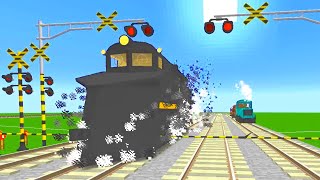 railway railroad crossing trains Minecraft 【踏切アニメ】