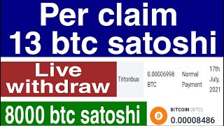 Per claim 13 btc satoshi/btc faucet instant payout/bitcoin faucet instant payout