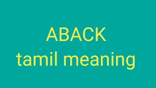 ABACK tamil meaning/sasikumar