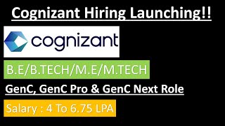 Cognizant Mass Hiring Launching Officially Soon | Jobs for Freshers | Salary : 4 - 6 LPA 🔥🔥