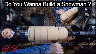 Wood turning a large driftwood snowman and a look at Chestnut cut and polish