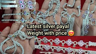 Latest silver daly wear fancy payal designs with weight and price || new silver payal