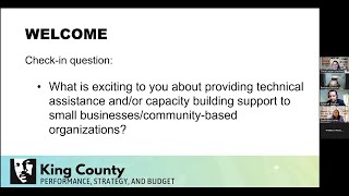 Technical Assistance and Capacity Building for Community-Based Organizations and Small Businesses