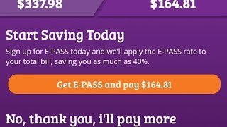 How the limited time E-PASS app offer saved me 40% ($173) on toll fees. #License #Registration