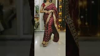 Wine colour silk saree with maroon blouse | How to drape a saree? #sareehaul