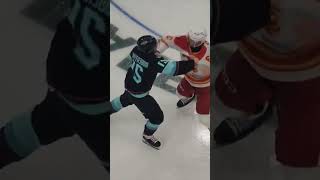 Tucker Robertson Artem Grushnikov Fight | Seattle Kraken Calgary Flames 2024 NHL Highlights #shorts