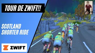 First Zwift Ride in Scotland!!! // Staying with the Front Group // TDZ Stage 8 // Rolling Highlands